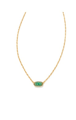 Grayson Crystal Pendant Necklace in Gold Emerald Crystal