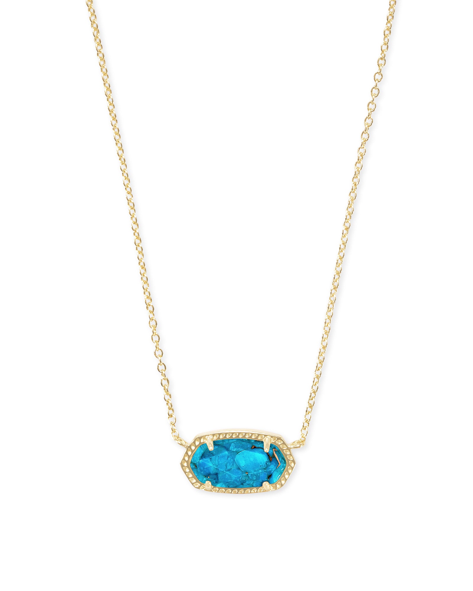 Elisa Necklace in Gold Bronze Veined Turquoise