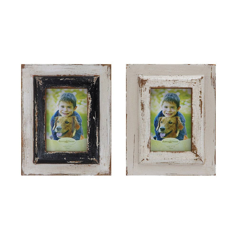 Distressed Finish Wood Picture Frame