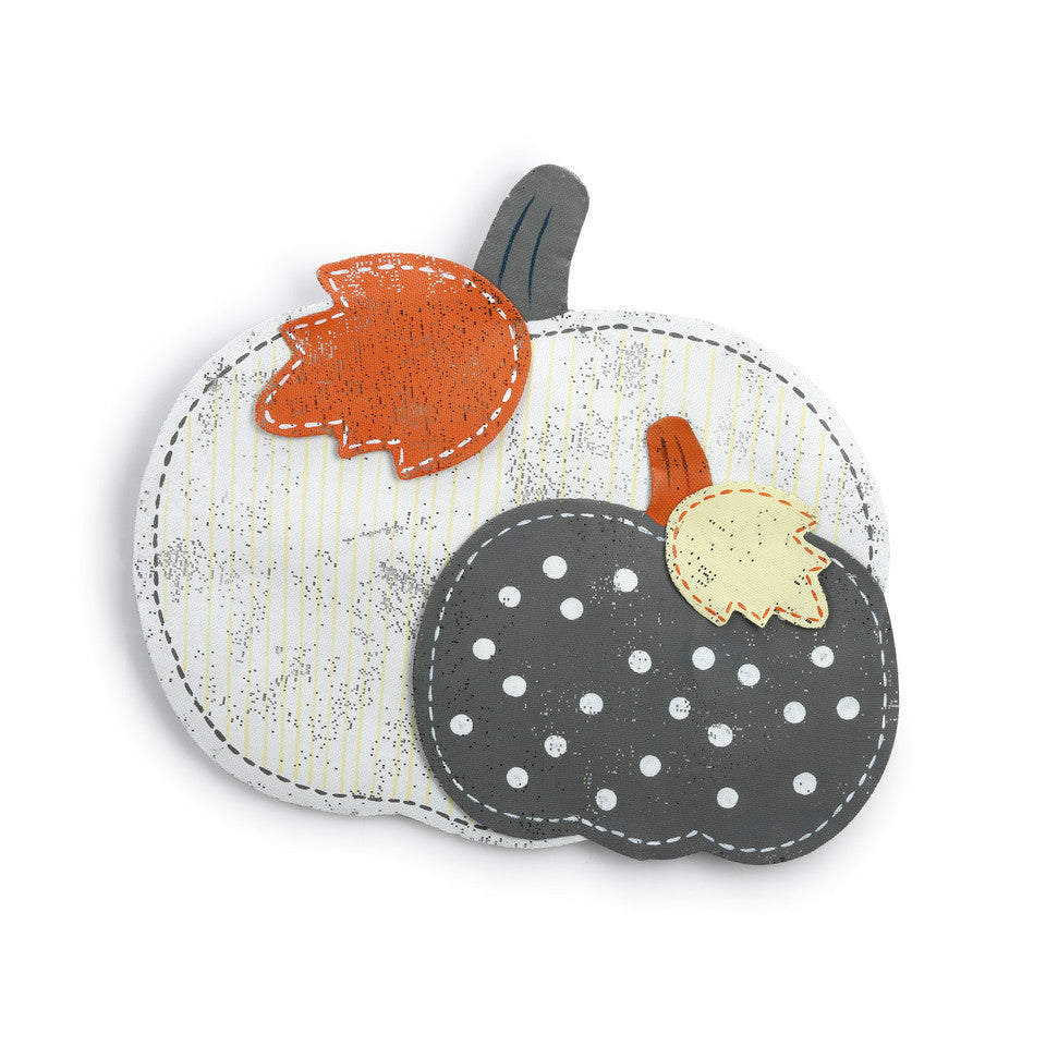 White Pumpkin Door Hanger Aluminum Hand-painted