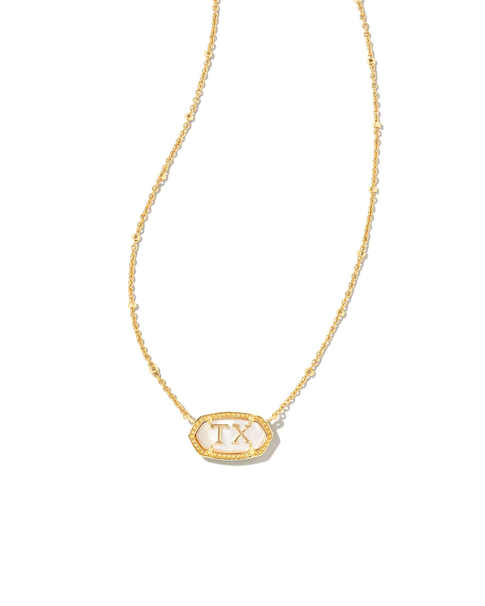 Elisa Texas Necklace in Gold Ivory Mother of Pearl