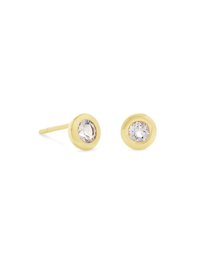 Aliyah 18k Gold Vermeil Stud Earrings In White Topaz
