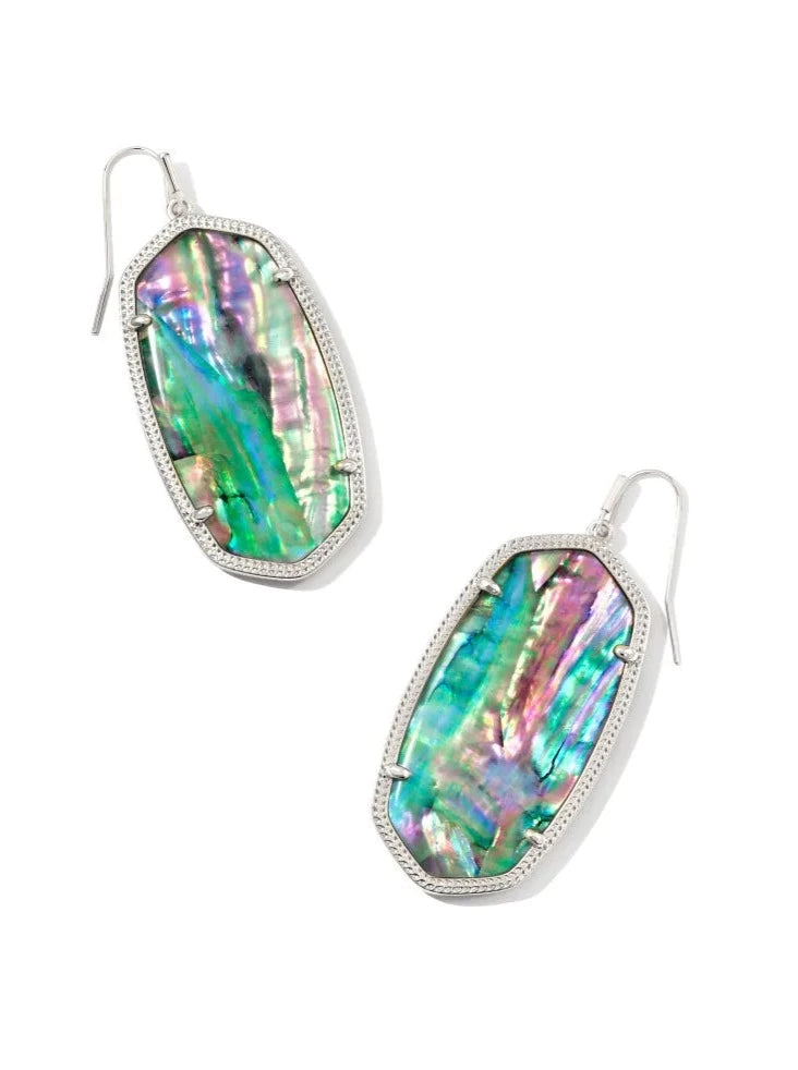 Danielle Silver Statement Earrings in Lilac Abalone