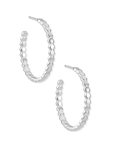 Davis Small Hoop Earrings In Sterling Silver