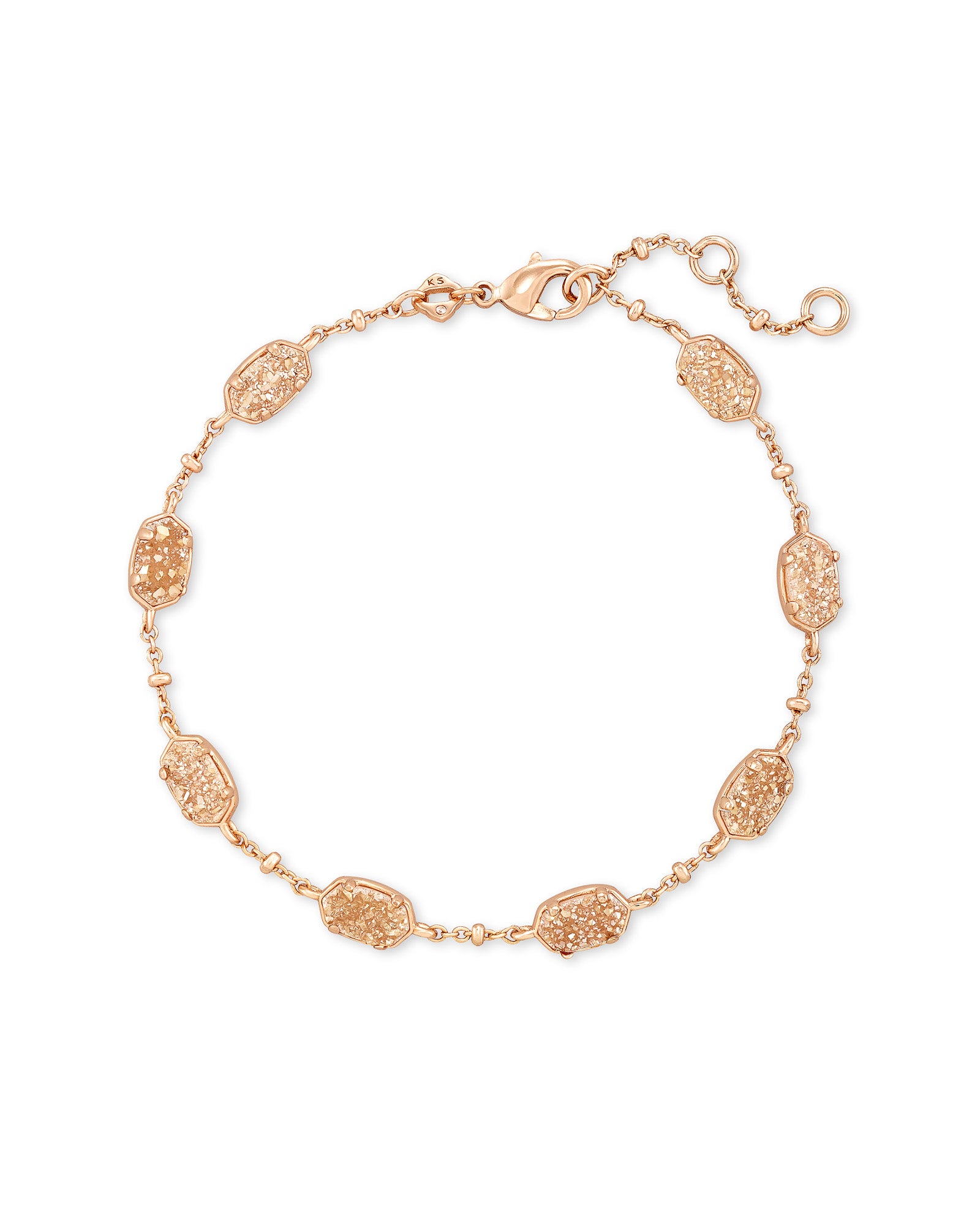 Emilie Link Bracelet in Rose Gold Sand Drusy