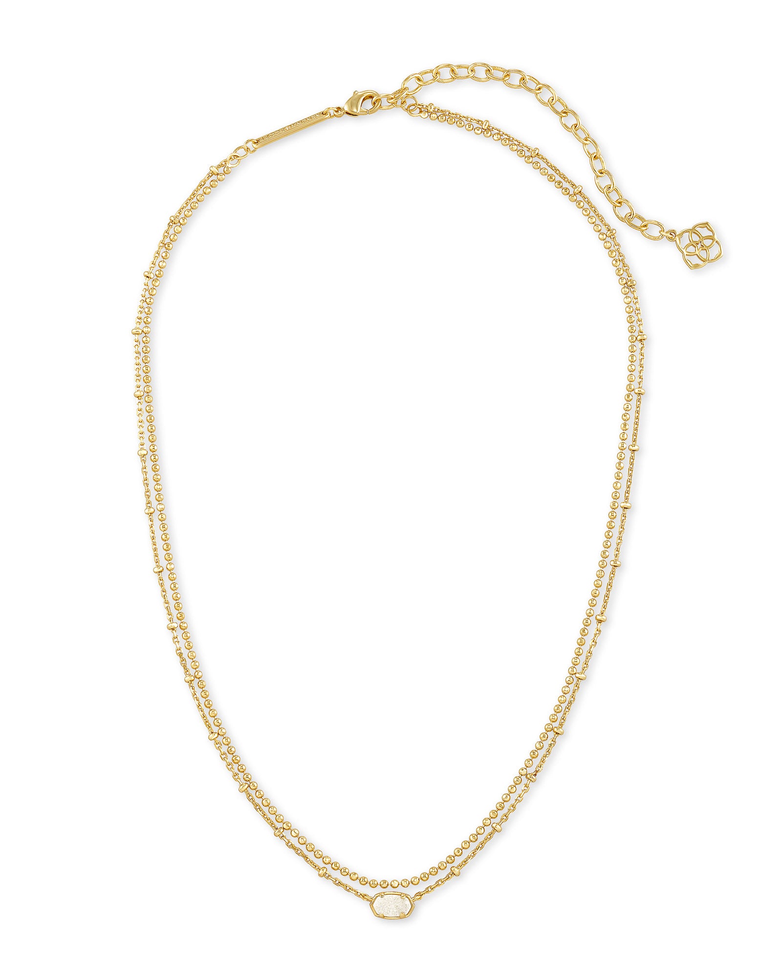 Emilie Multi Strand Necklace in Gold Iridescent Drusy