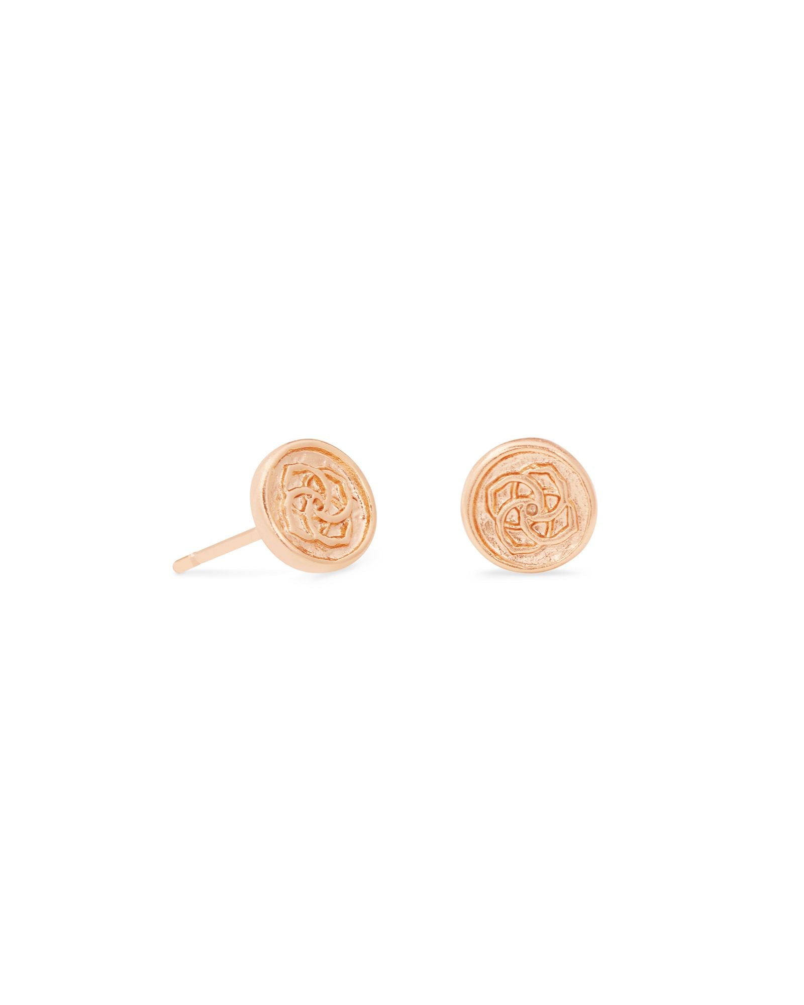 Dira Coin Stud Earring in Rose Gold Metal